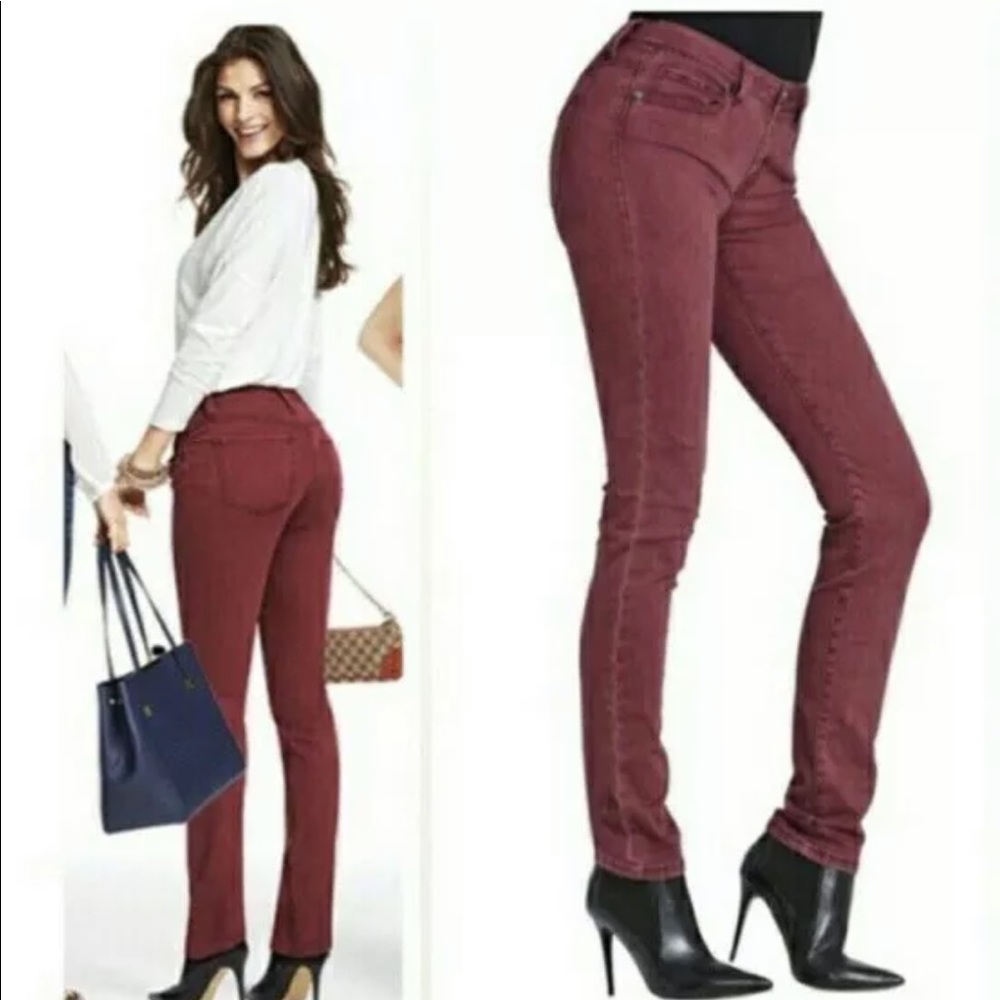 CAbi Bordeaux Skinny Jeans Pants Style 919 Maroon